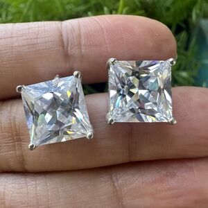 VTG MWS Mark Wasserman Samara Clip Earrings Cubic‎ Zirconia 925 Sterling 6.7g